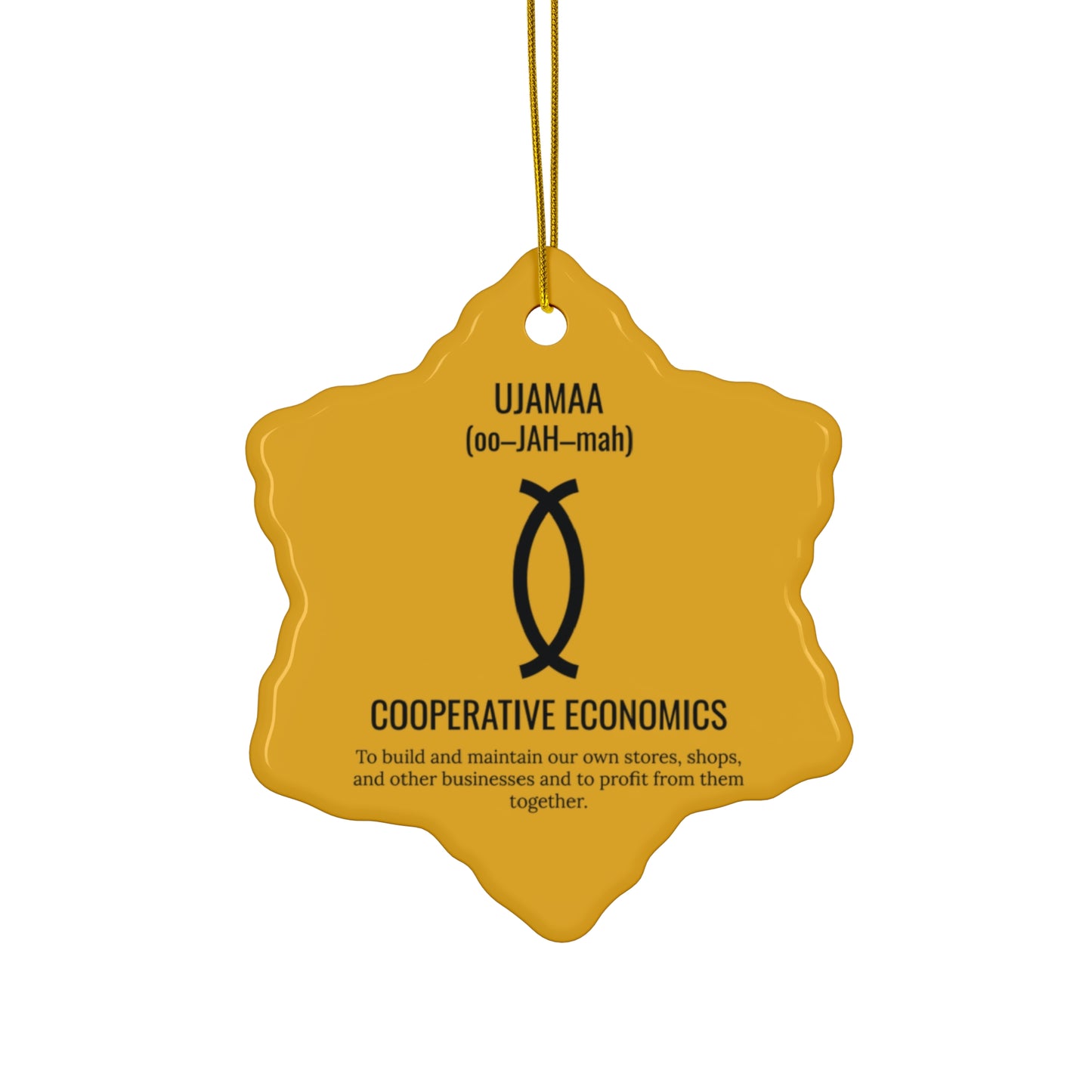 Ujamaa (Day 4) |Cooperative Economics | Snowflake Ornament | Yellow