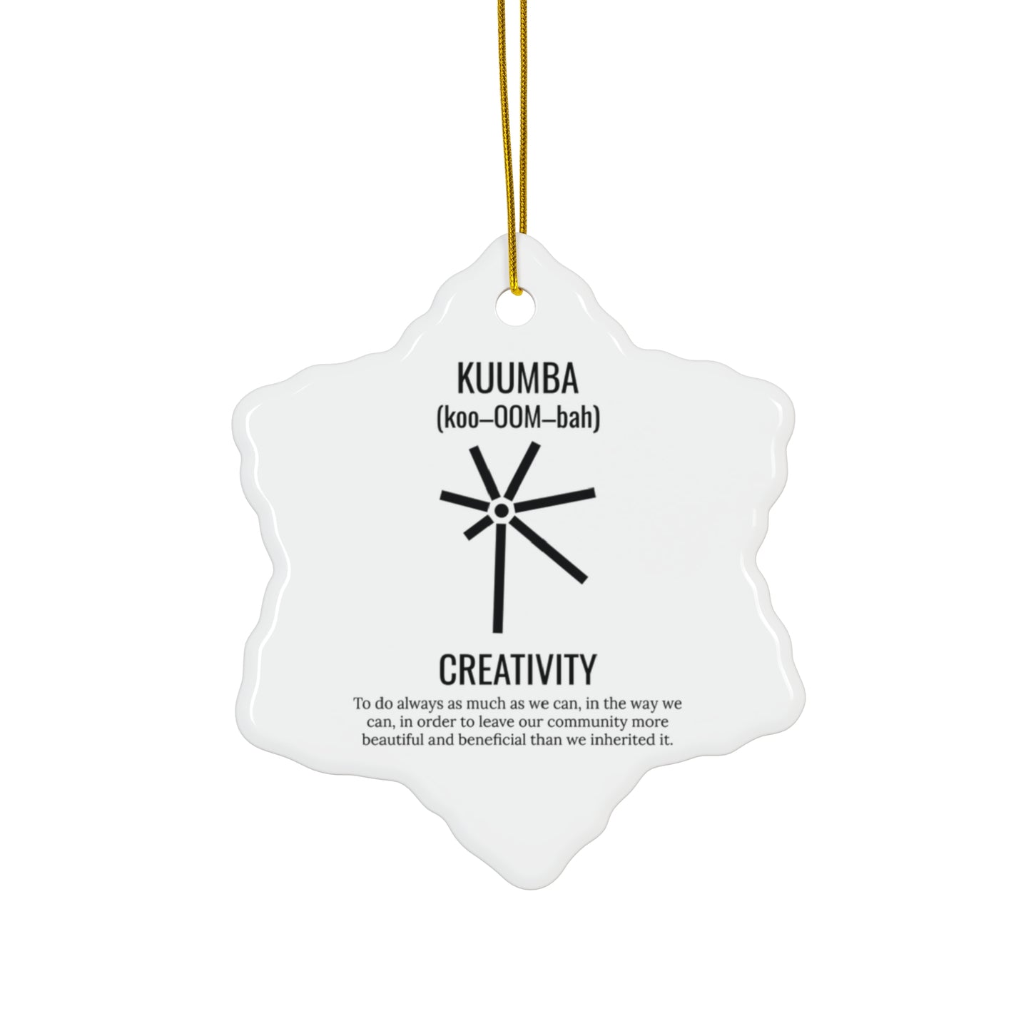 Kuumba (Day 6) | Creativity | Snowflake Ornament |(White)|
