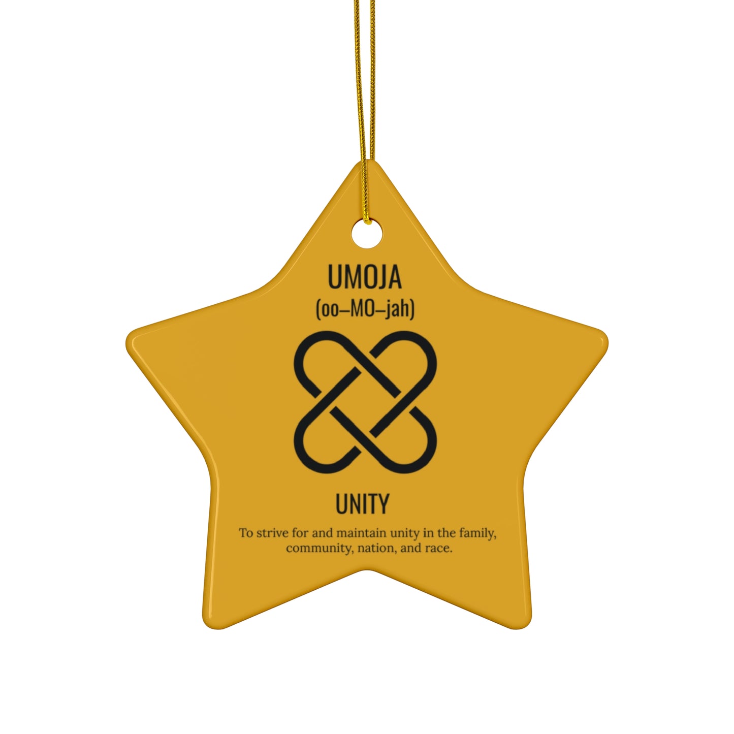 Umoja (Day 1) |Unity | Circle or Star Ornament |Yellow