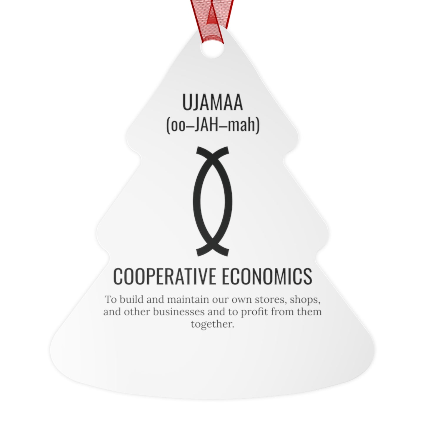 Ujamaa (Day 4) |Cooperative Economics | Bell, Tree, Round or Oval Ornament |Metal|