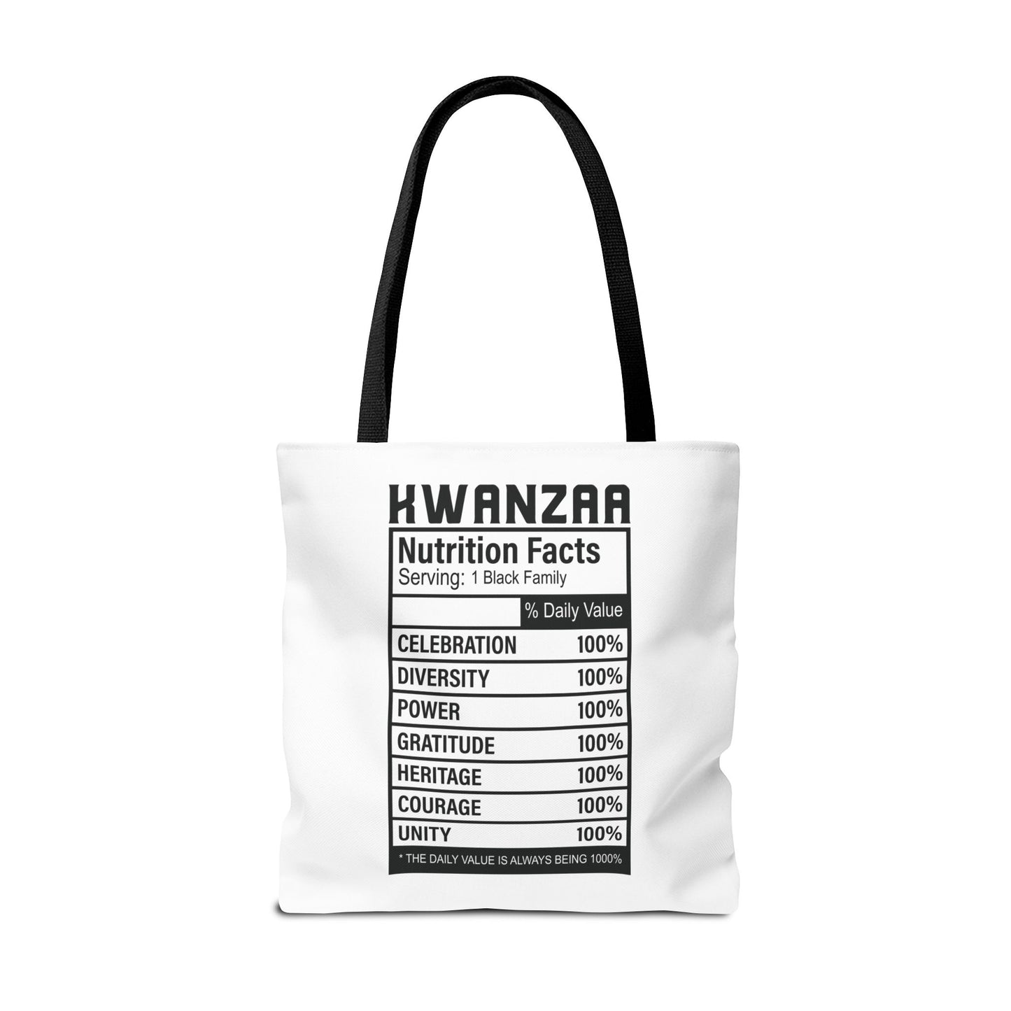 Kwanza Nutritional Facts | Tote Bag | White
