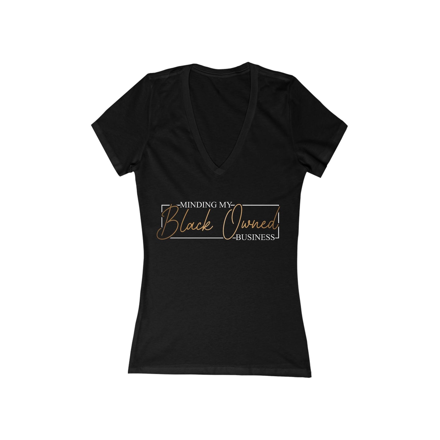 Minding My Black Owned Business | Version 2| Women's Short Sleeve Deep V-Neck T