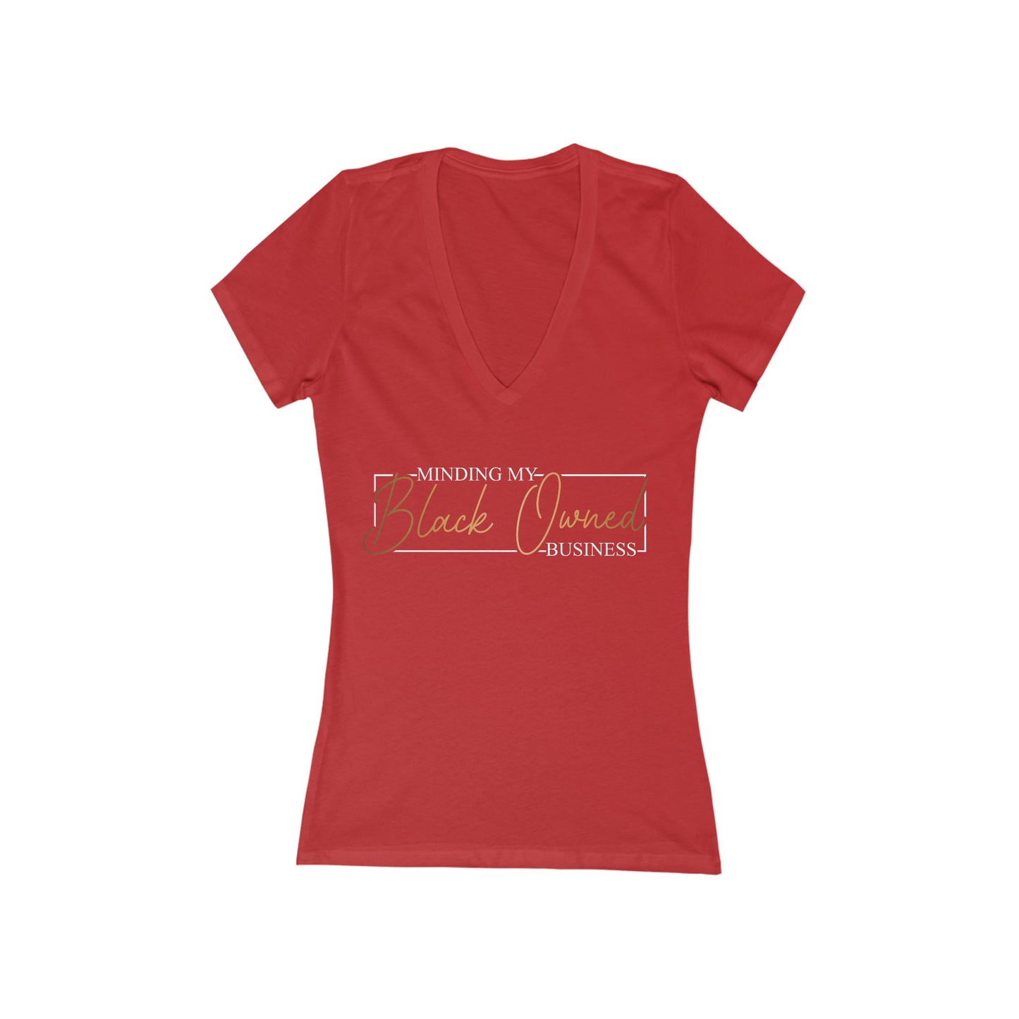 Minding My Black Owned Business | Version 2| Women's Short Sleeve Deep V-Neck T