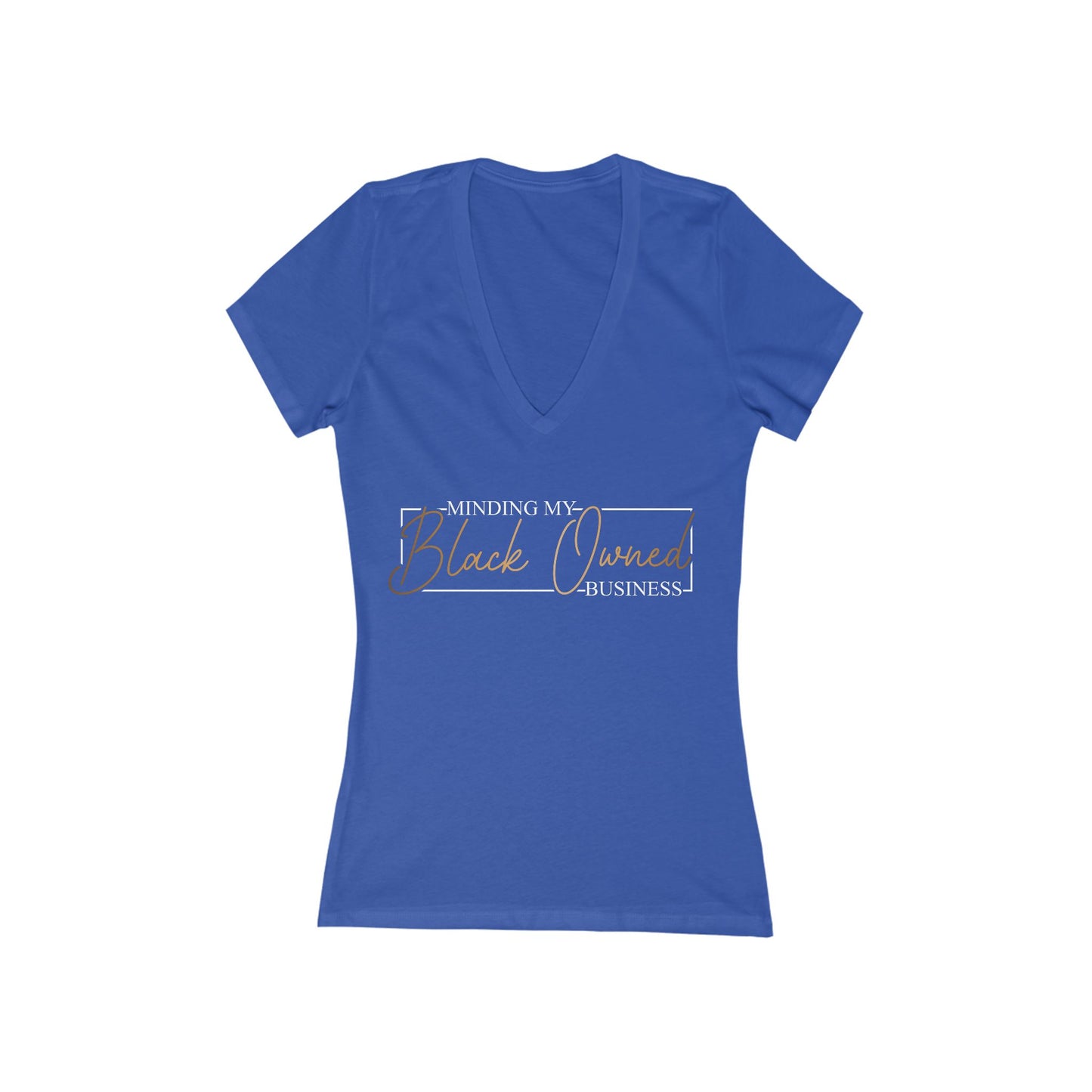 Minding My Black Owned Business | Version 2| Women's Short Sleeve Deep V-Neck T