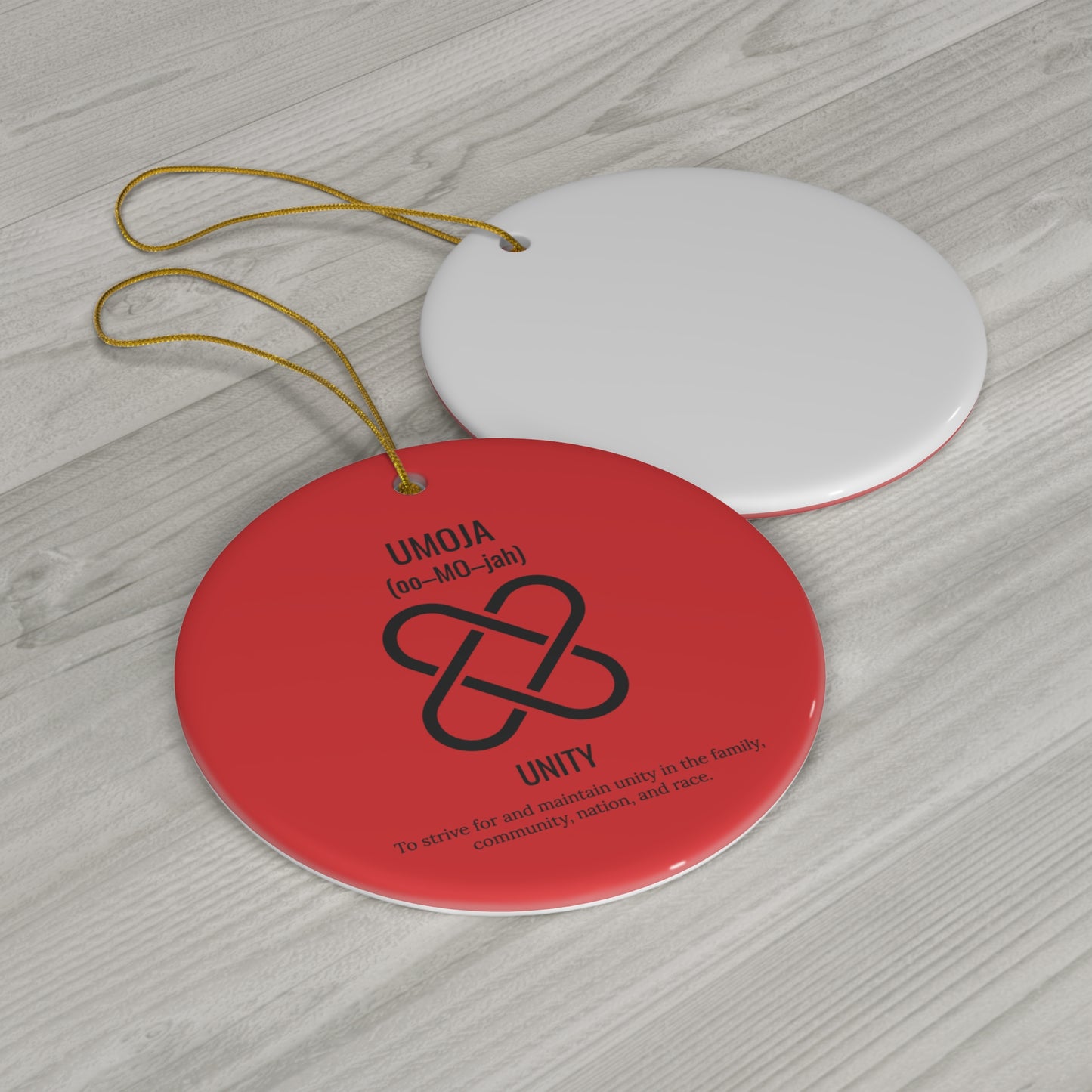 Umoja (Day 1) |Unity | Circle or Star Ornament | (Red) |