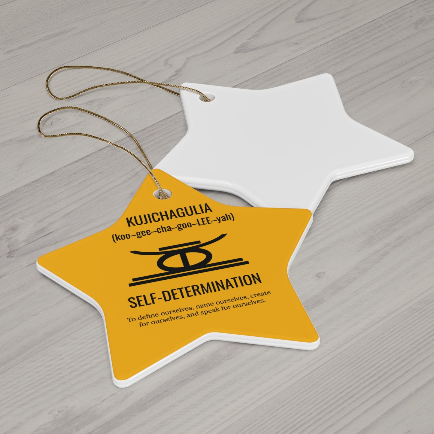 Kujichagulia (Day 2) | Self Determination | Circle or Star Ornament | Yellow