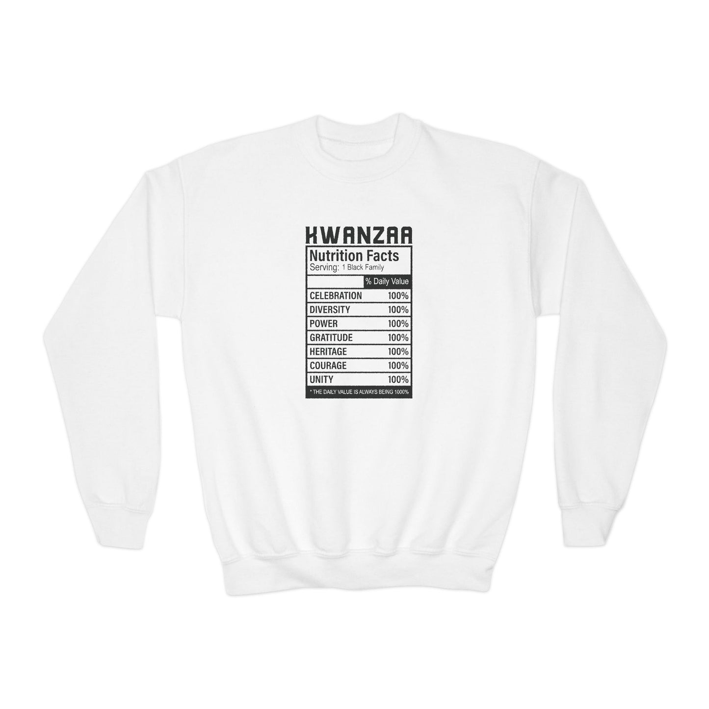 Kwanza Nutritional Facts | Youth Crewneck Sweatshirt
