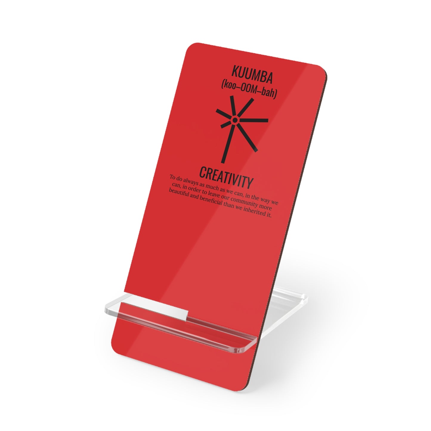 Kuumba (Day 6) | Creativity | Mobile Display Stand | Red