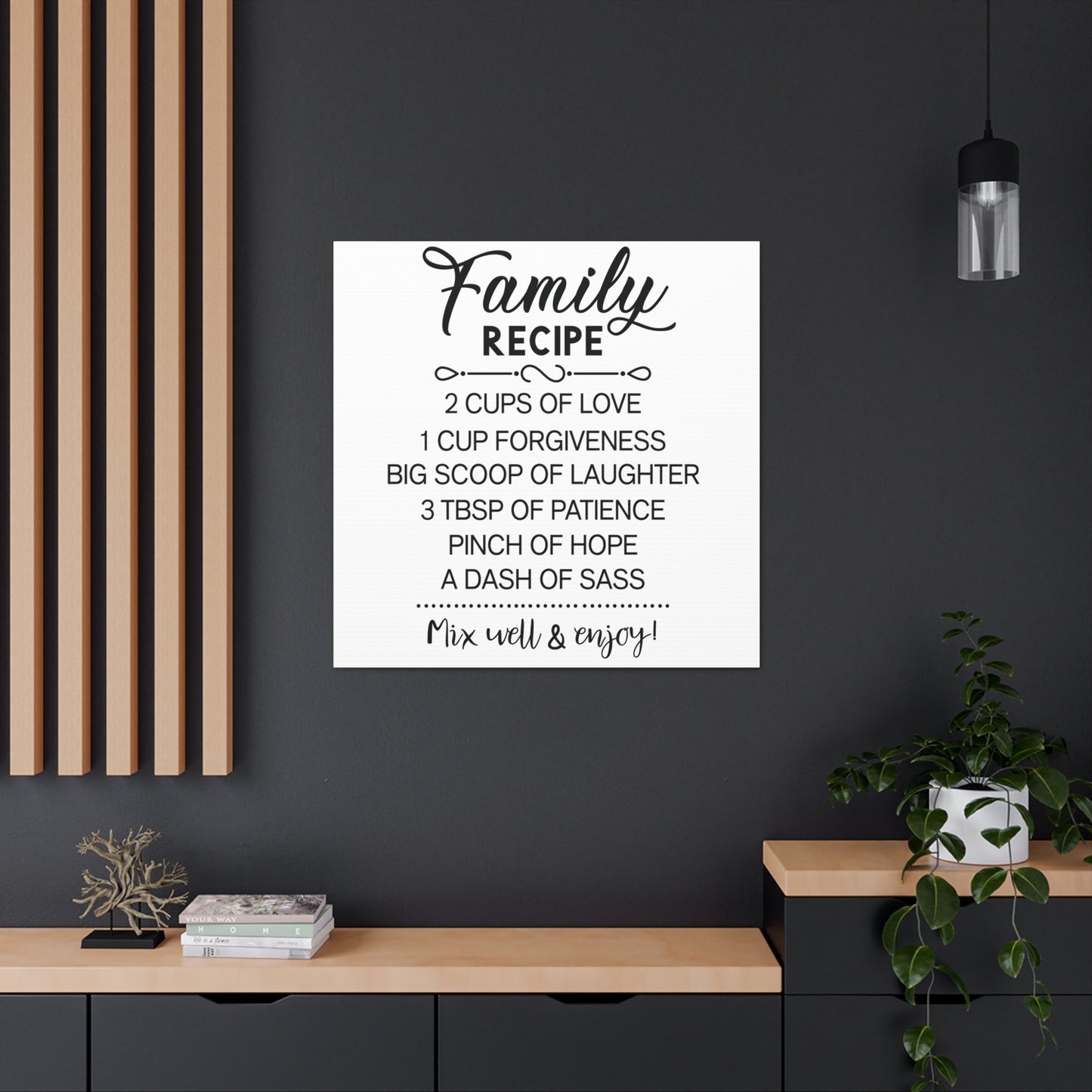 Family Recipe | Canvas Gallery Wrap | White Background