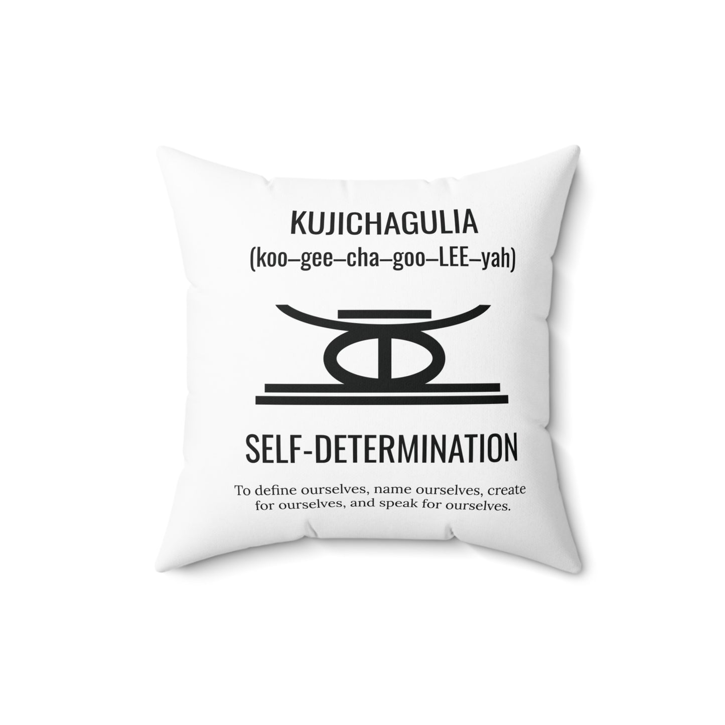 Kujichagulia (Day 2) | Square Pillow |White|