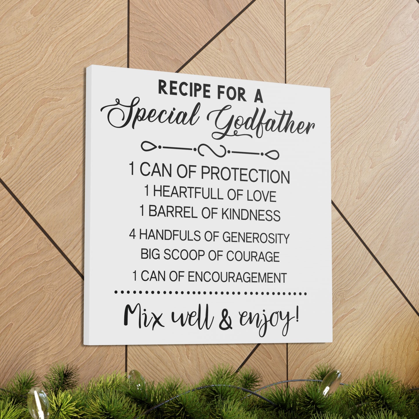 Special Godfather Recipe | Canvas Gallery Wrap | White Background