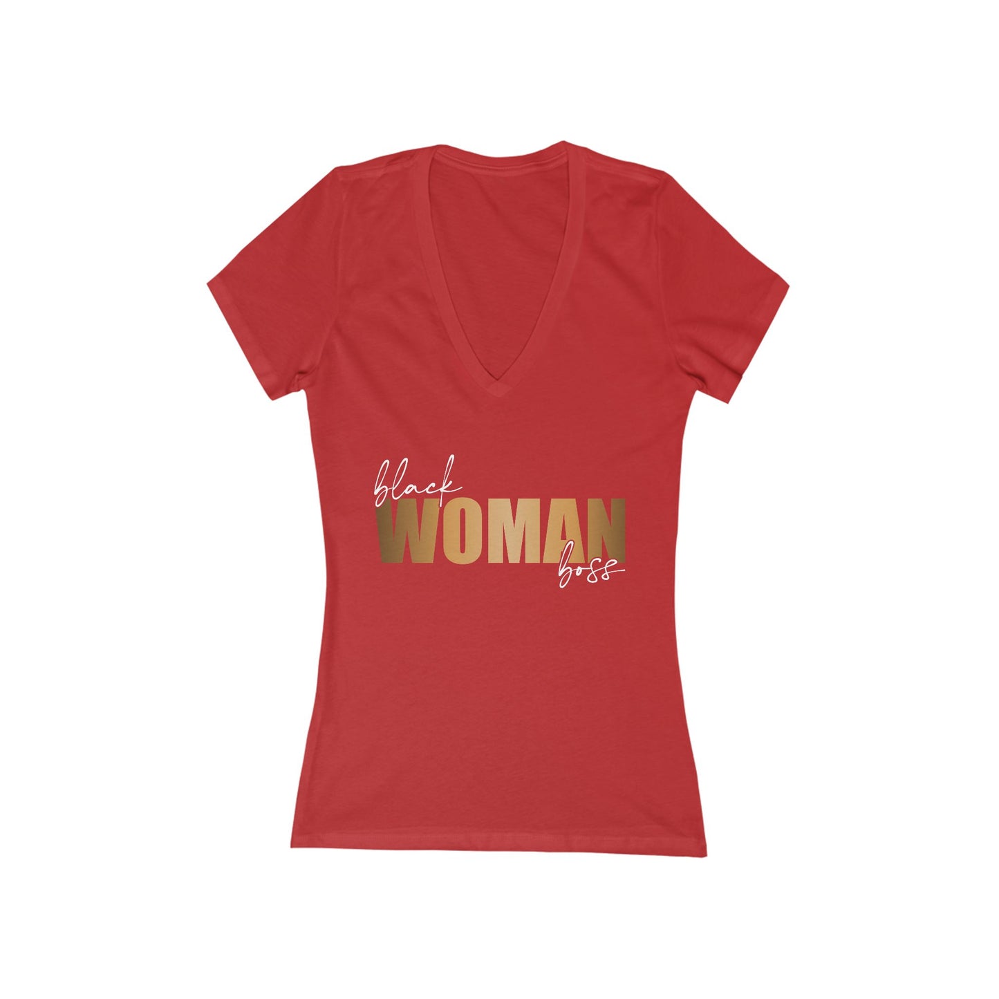 Black Woman Boss| Women's Short Sleeve Deep V-Neck T