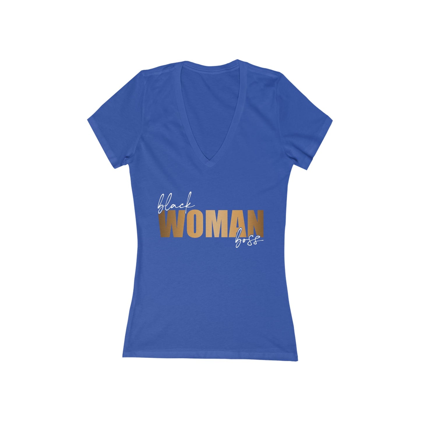 Black Woman Boss| Women's Short Sleeve Deep V-Neck T