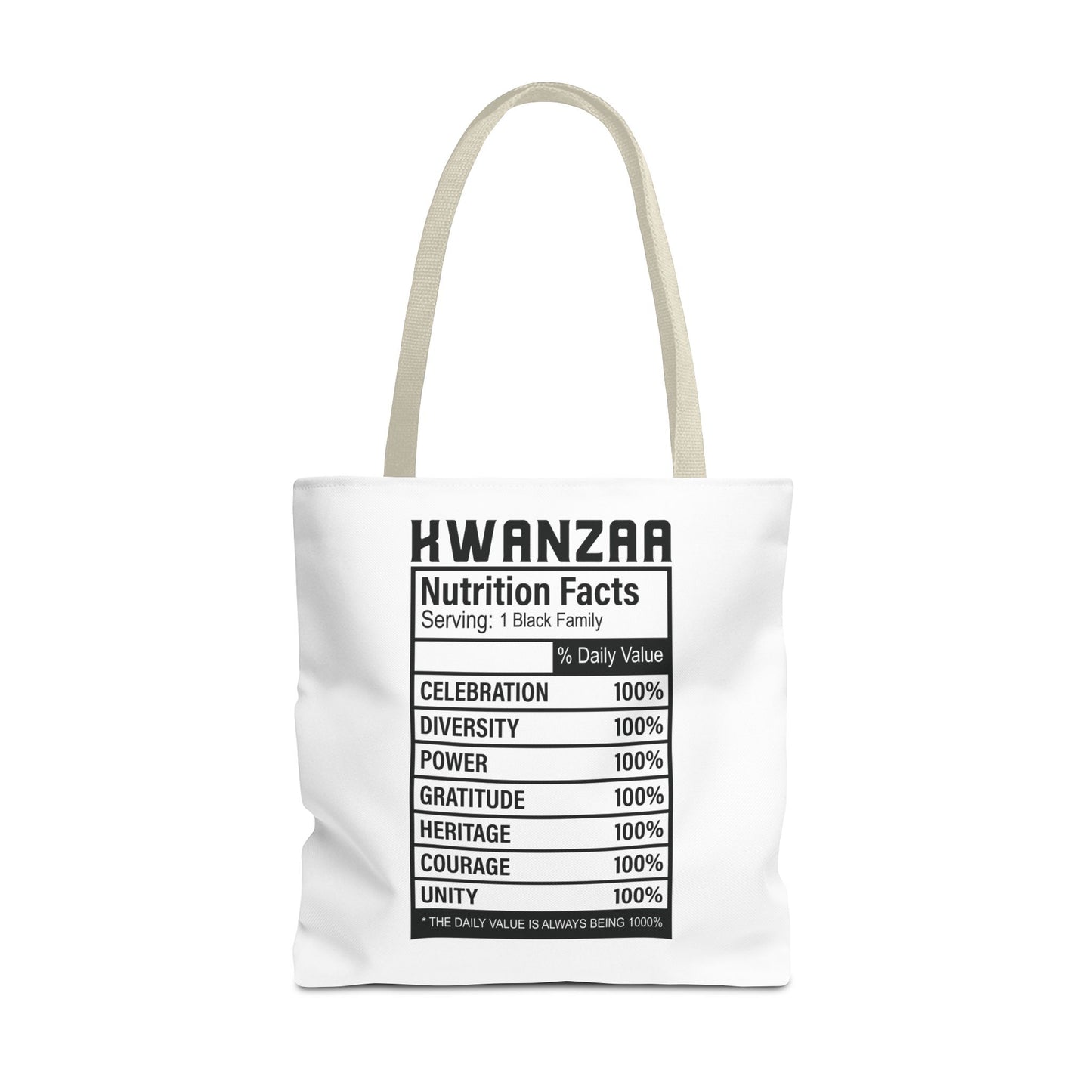 Kwanza Nutritional Facts | Tote Bag | White