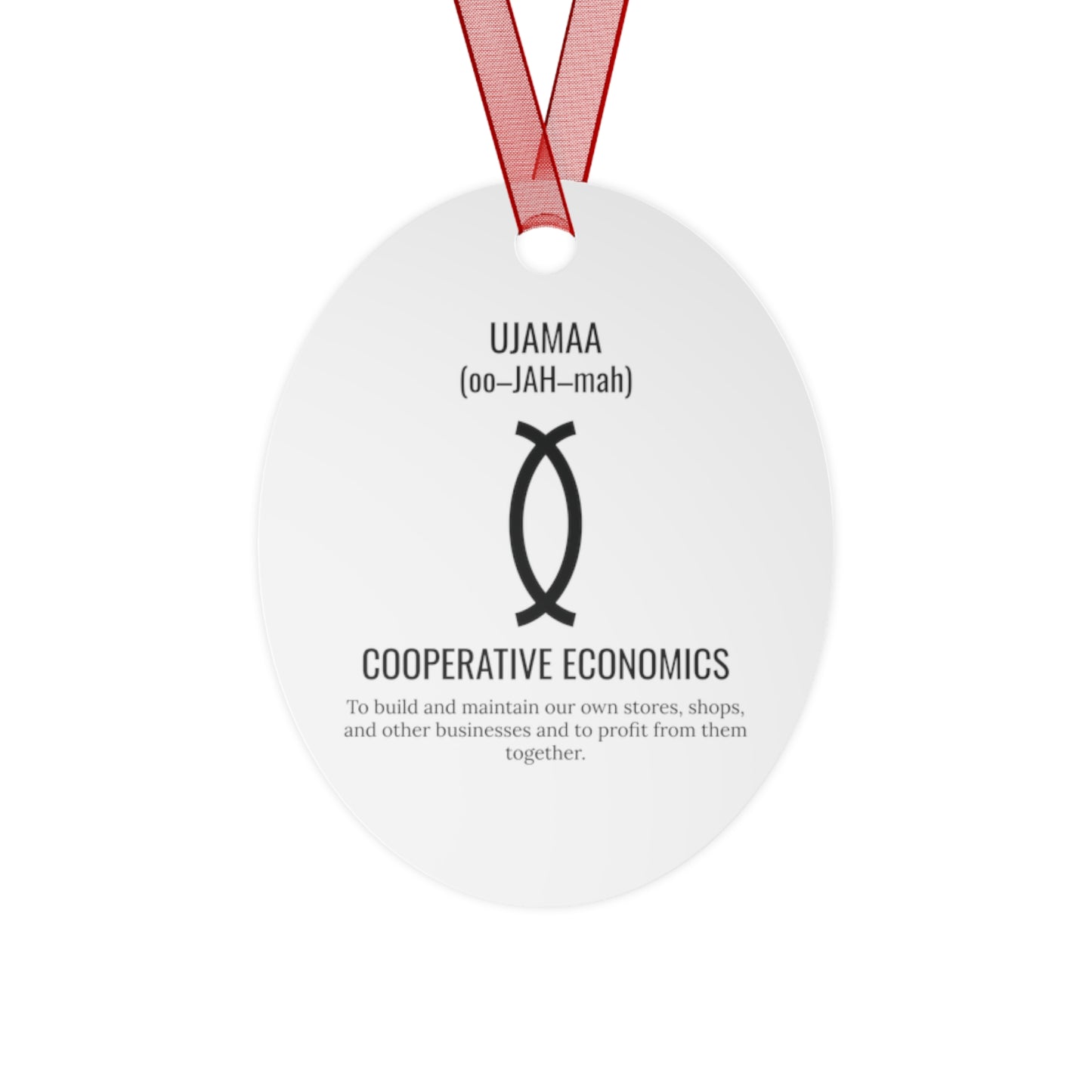 Ujamaa (Day 4) |Cooperative Economics | Bell, Tree, Round or Oval Ornament |Metal|