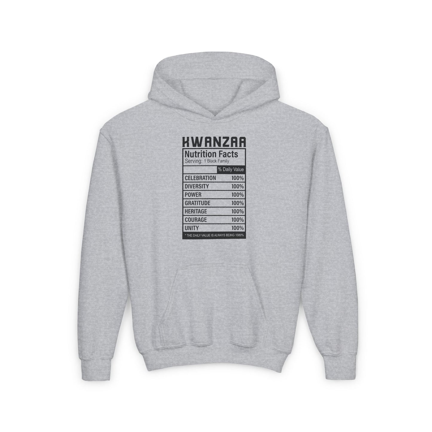 Kwanza Nutritional Facts | Youth Hooded Sweatshirt