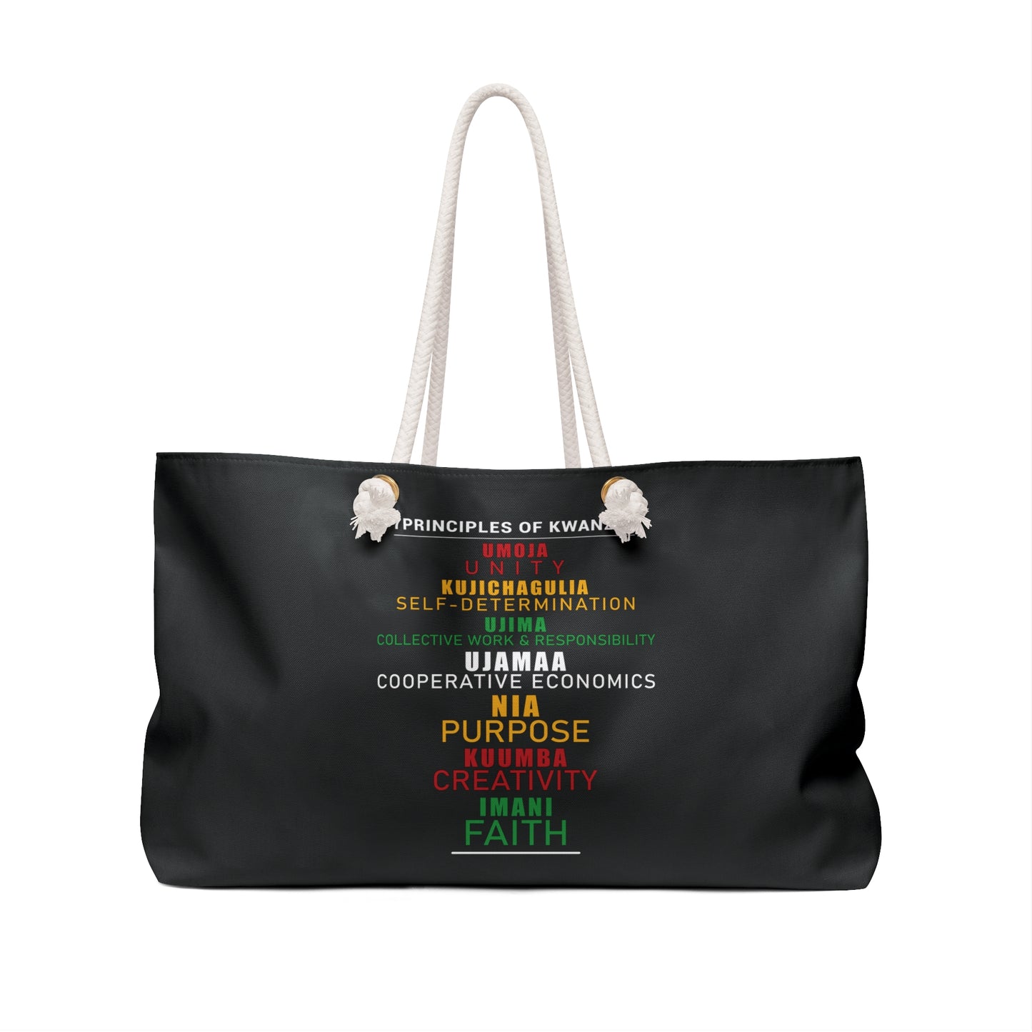 Kwanza Principles | Weekender Bag |Black