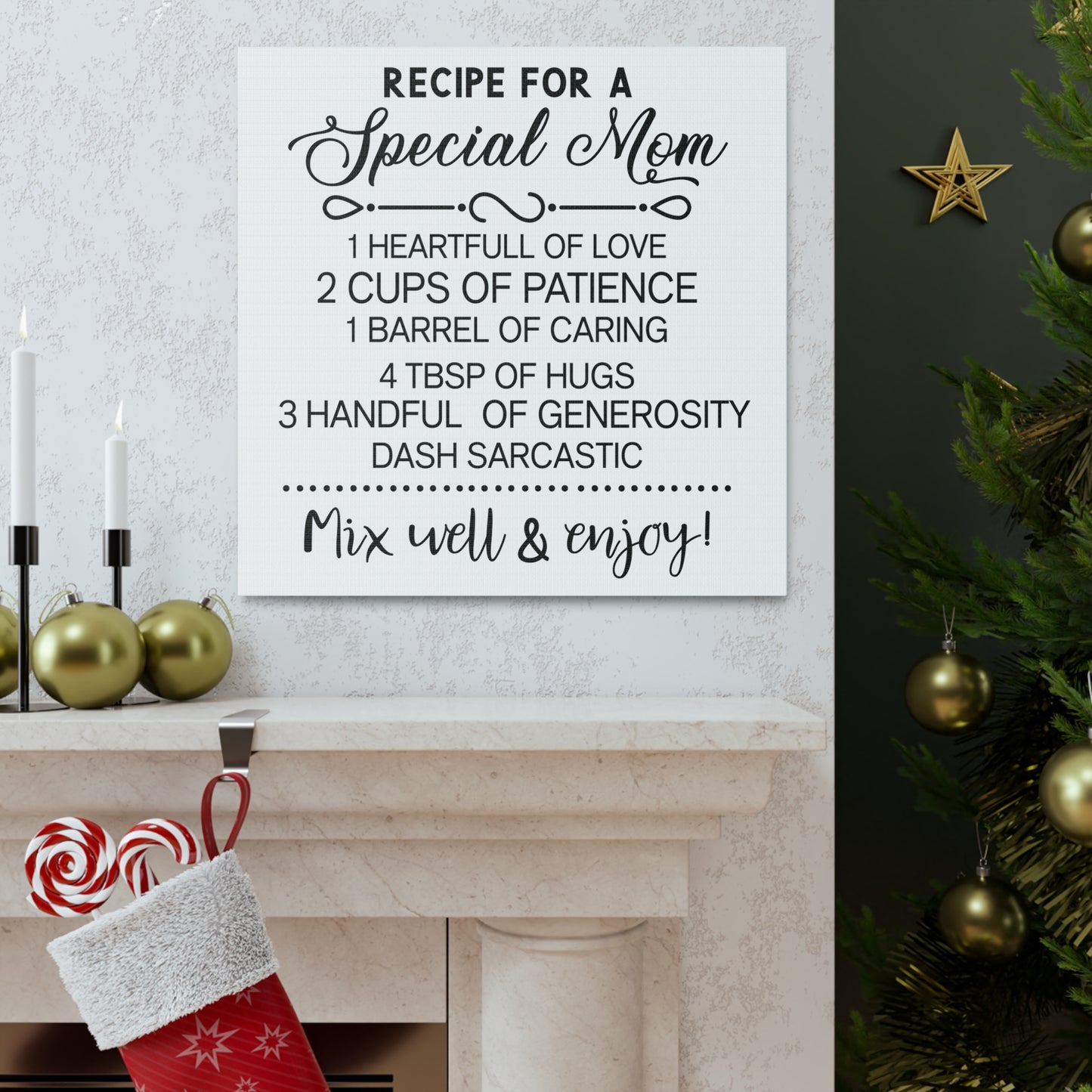 Special Mom Recipe | Canvas Gallery Wrap | White Background