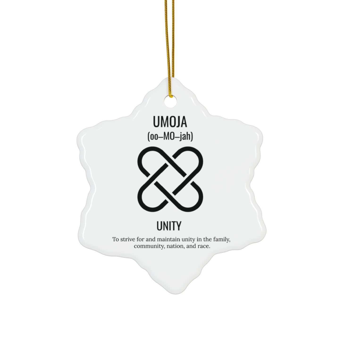 Umoja (Day 1) |Unity | Snowflake Ornament |(White)|