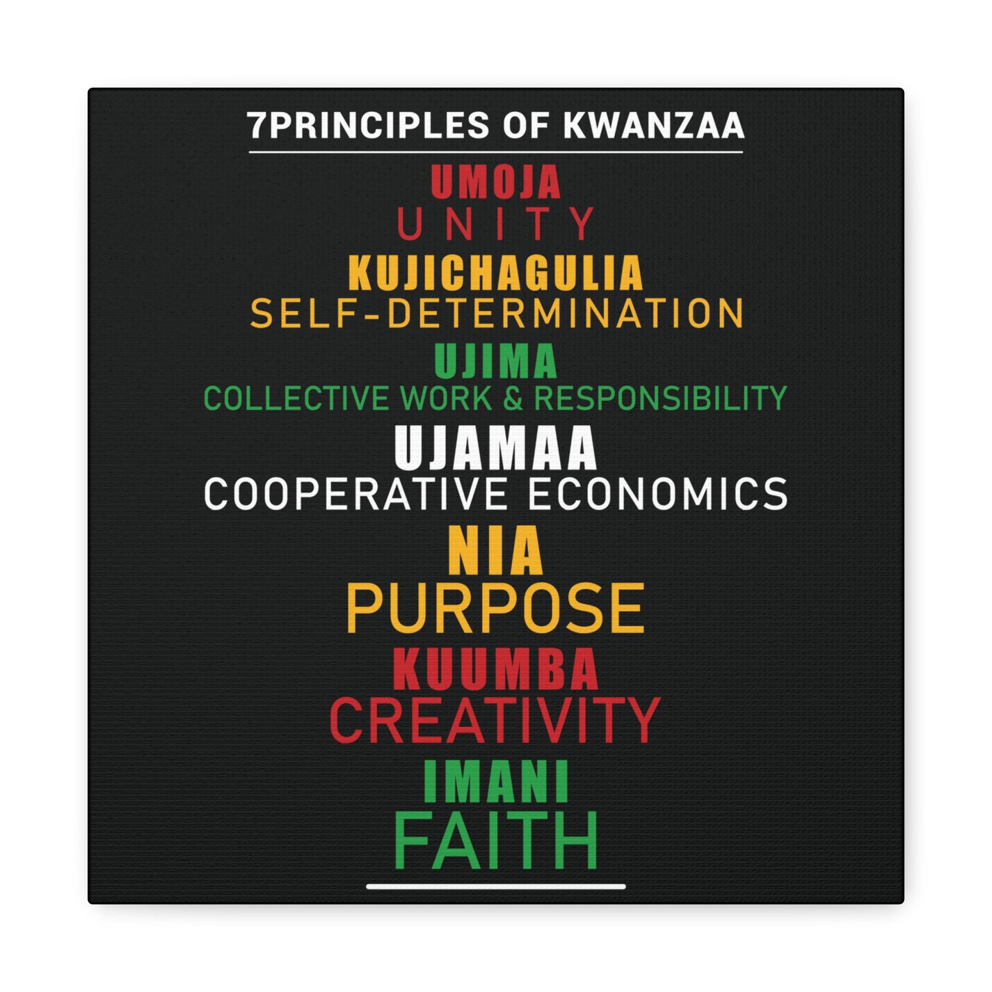 Kwanza Principles | Canvas Gallery Wrap