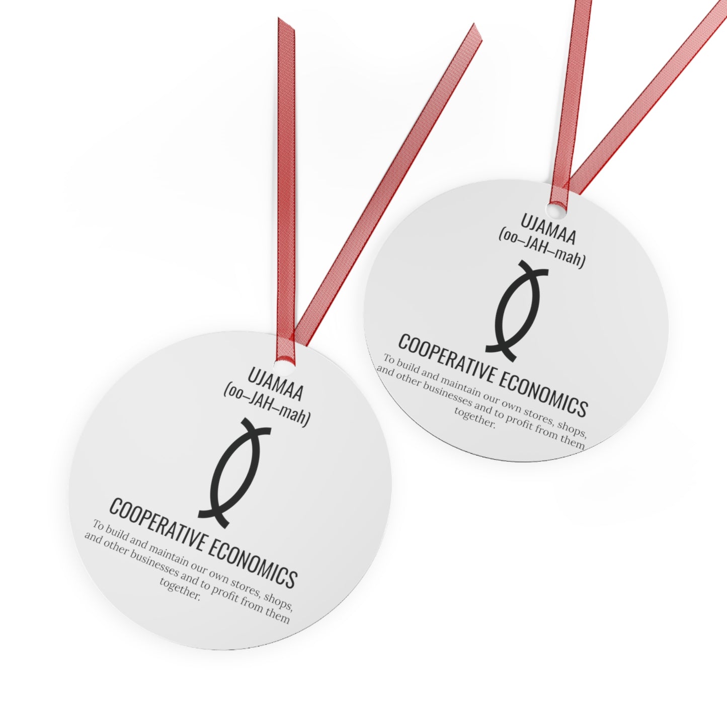 Ujamaa (Day 4) |Cooperative Economics | Bell, Tree, Round or Oval Ornament |Metal|