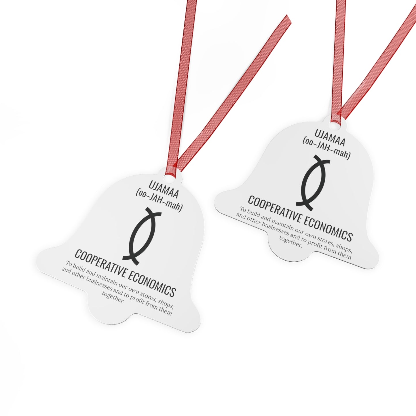 Ujamaa (Day 4) |Cooperative Economics | Bell, Tree, Round or Oval Ornament |Metal|
