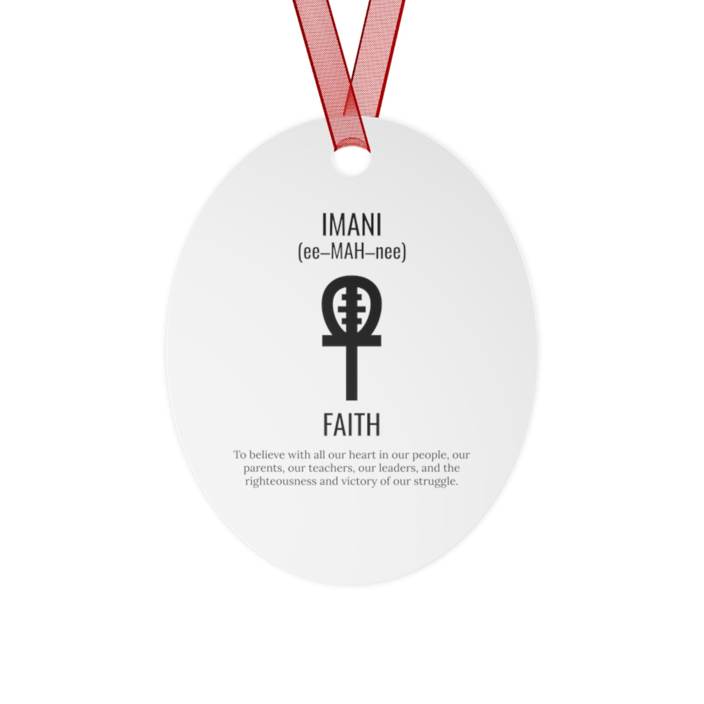 Imani (Day 7) Faith | Bell, Tree, Round or Oval Ornament |Metal|
