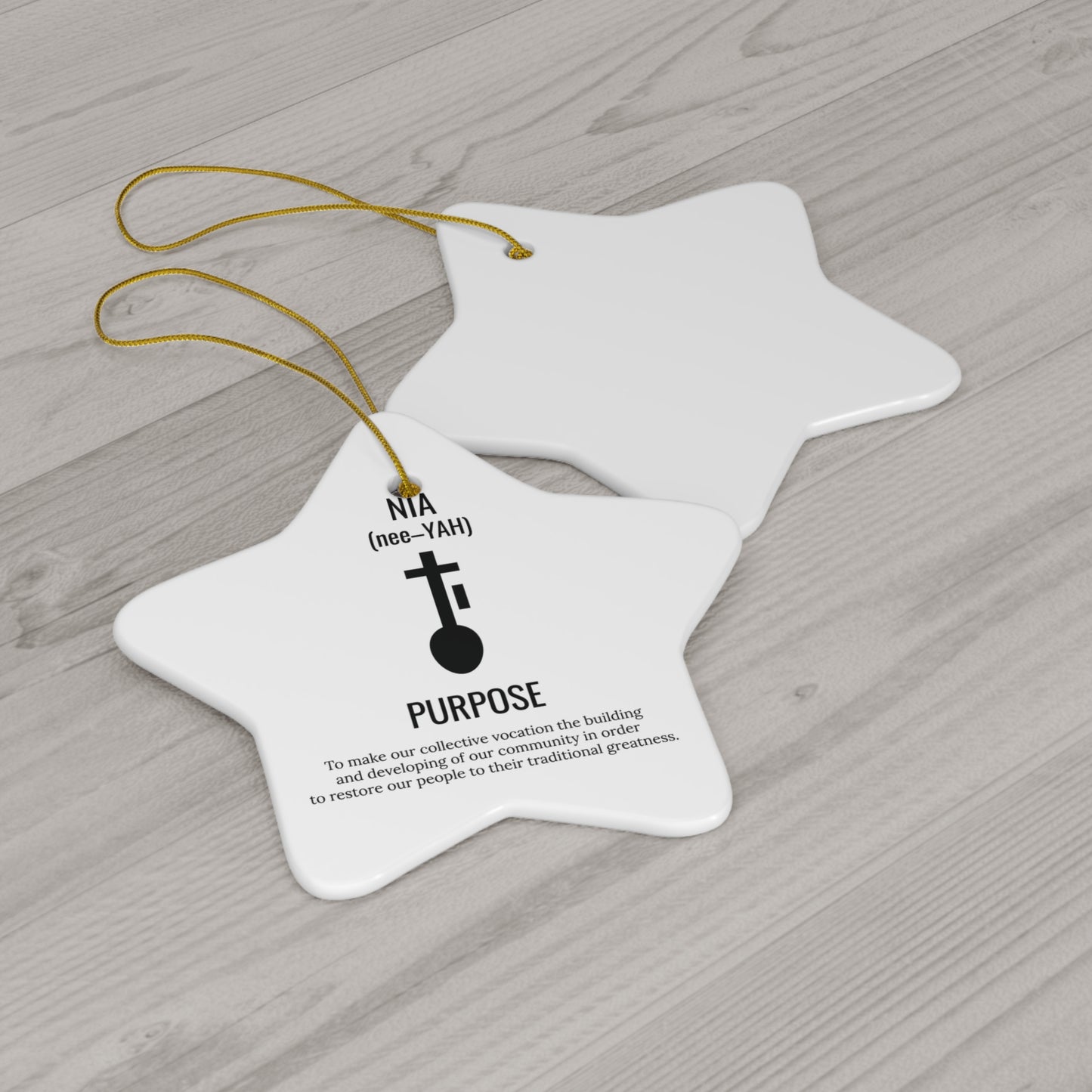 Nia (Day 5) | Purpose | Circle or Star Ornament |(White)|