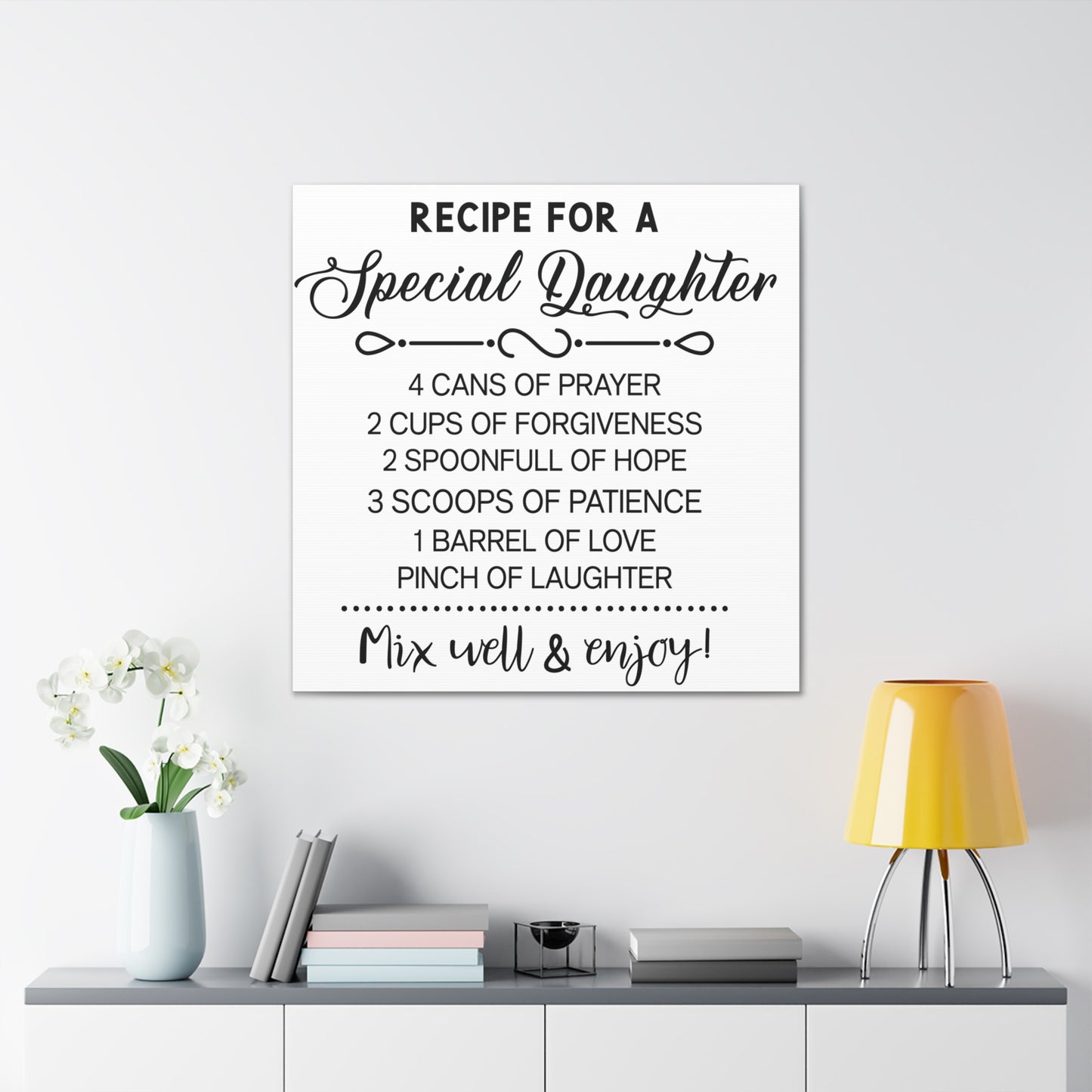 Special Daughter Recipe | Canvas Gallery Wrap | White Background