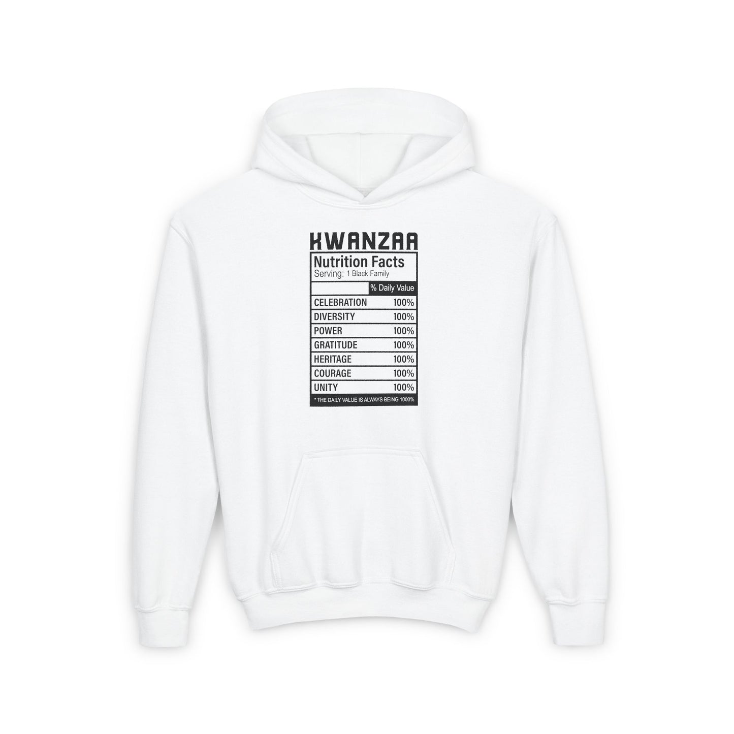 Kwanza Nutritional Facts | Youth Hooded Sweatshirt