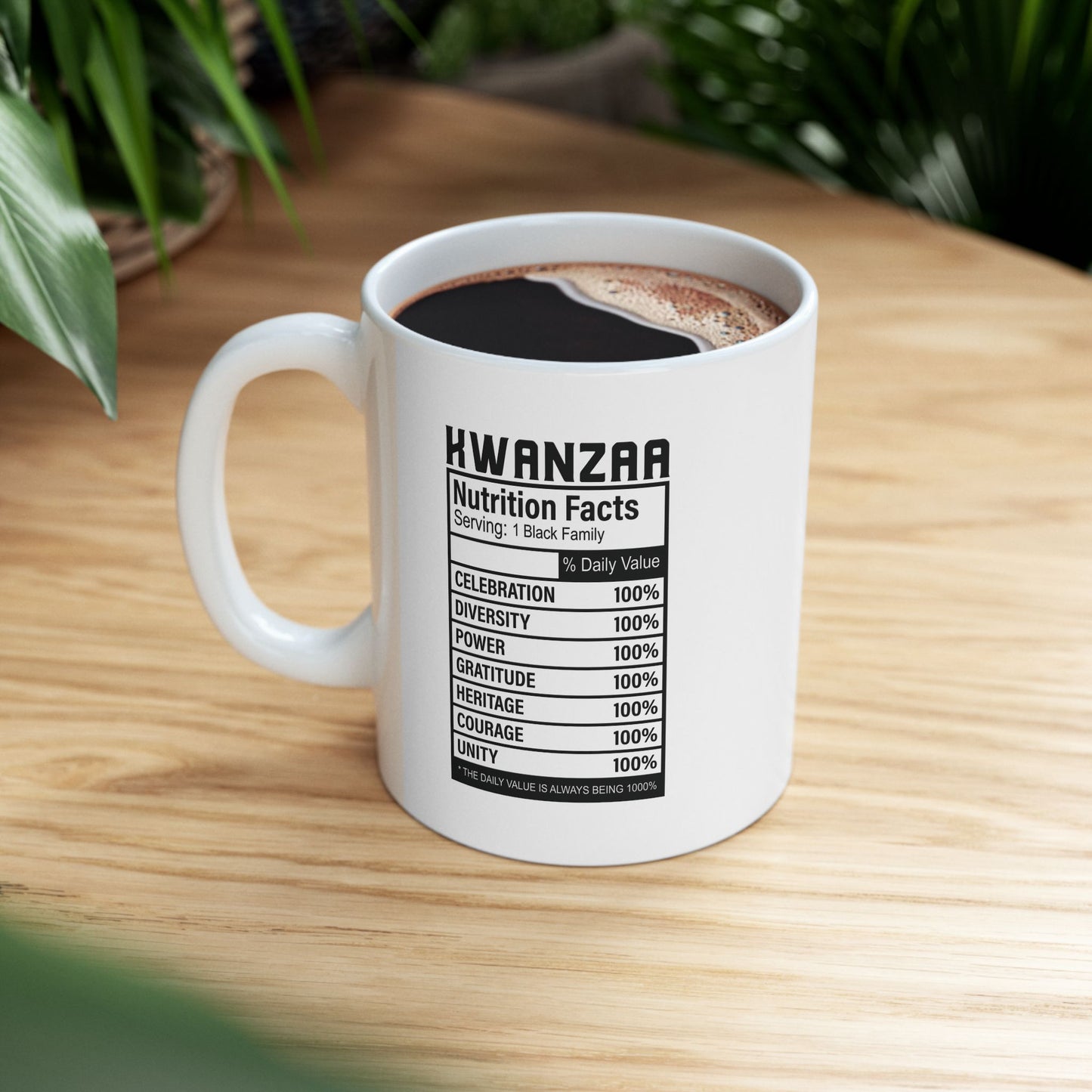 Kwanza Nutritional Facts | 11oz Mug| White |