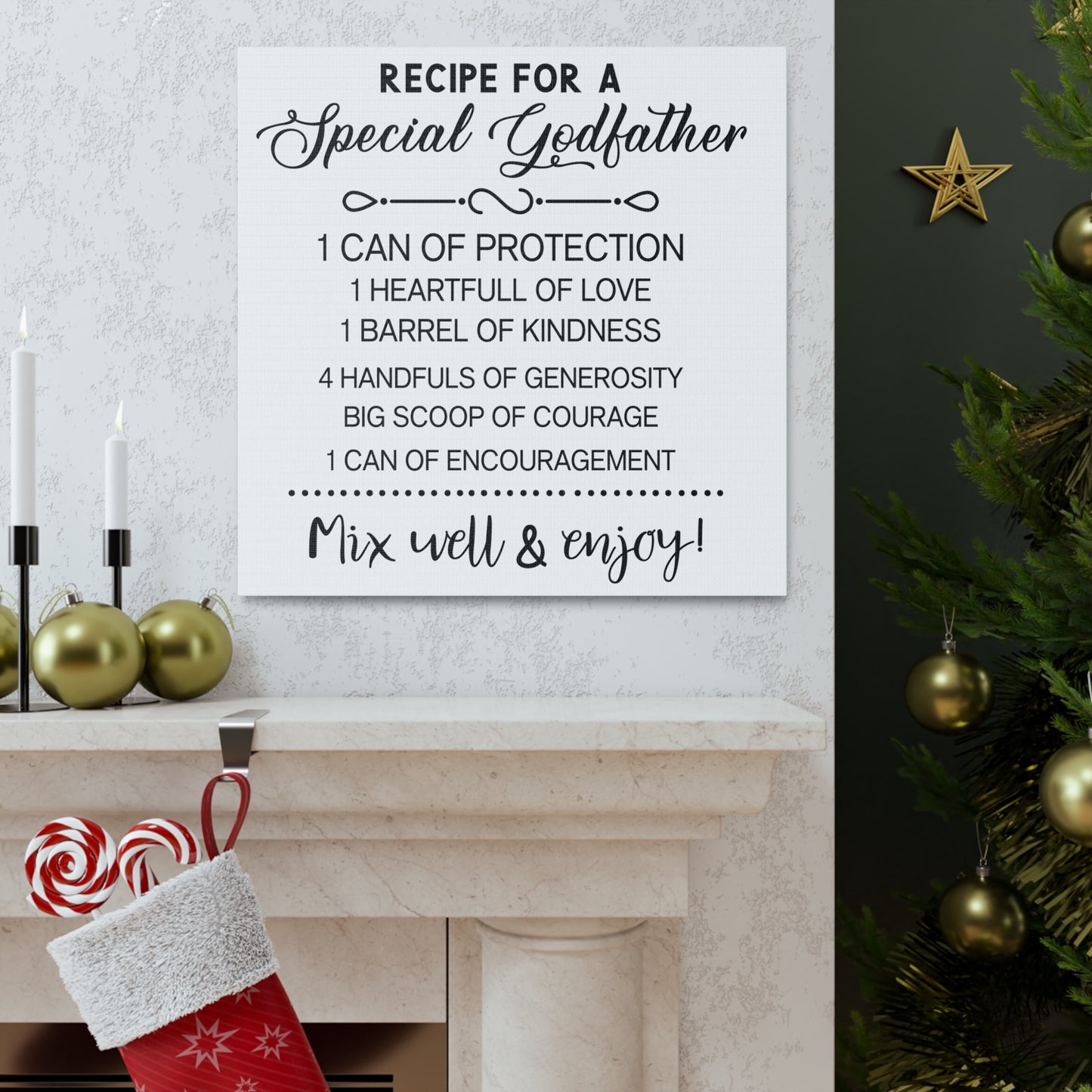 Special Godfather Recipe | Canvas Gallery Wrap | White Background