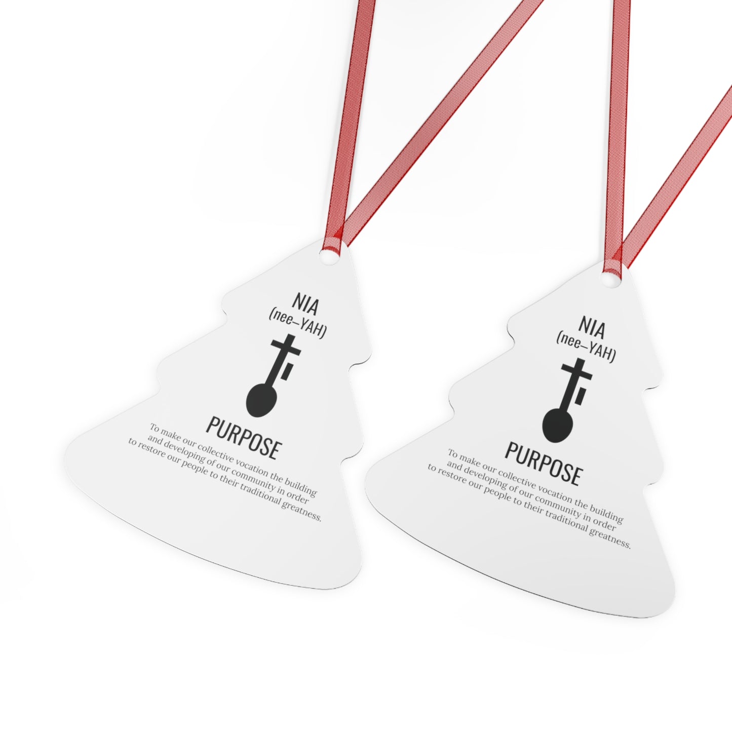 Nia (Day 5) | Purpose | Bell, Tree, Round or Oval Ornament |Metal|