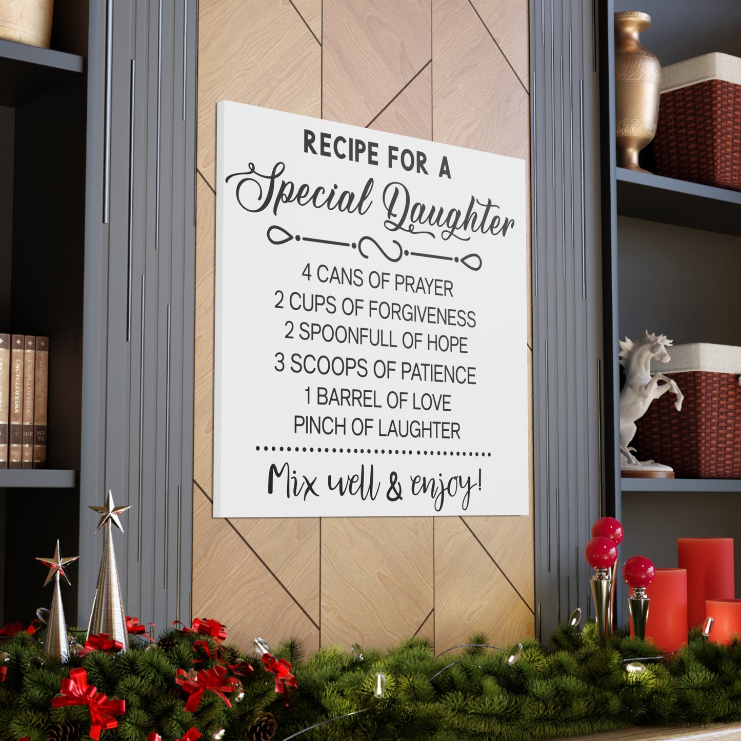 Special Daughter Recipe | Canvas Gallery Wrap | White Background