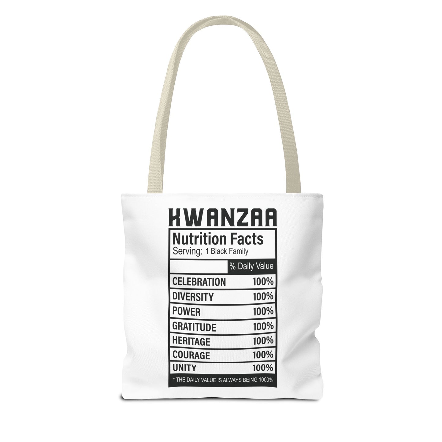 Kwanza Nutritional Facts | Tote Bag | White