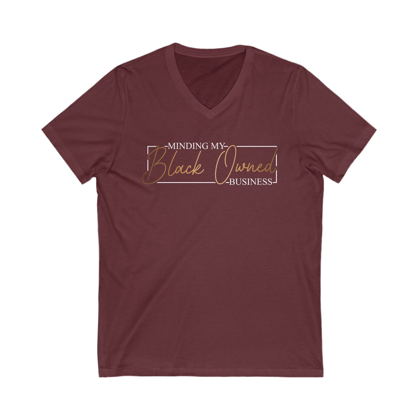 Minding My Black Owned Business | Version 2| Short Sleeve V-Neck Tee (Unisex)