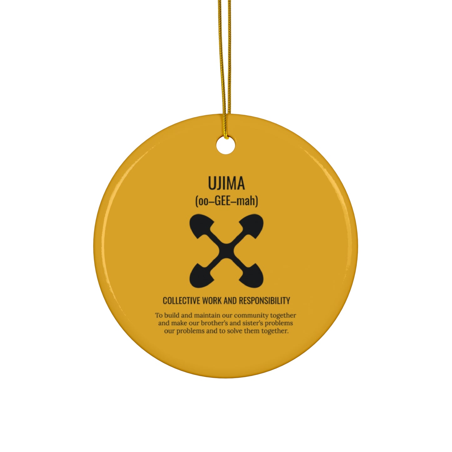 Ujima (Day 3) |Collective Work & Responsibility| Circle or Star Ornament | Yellow