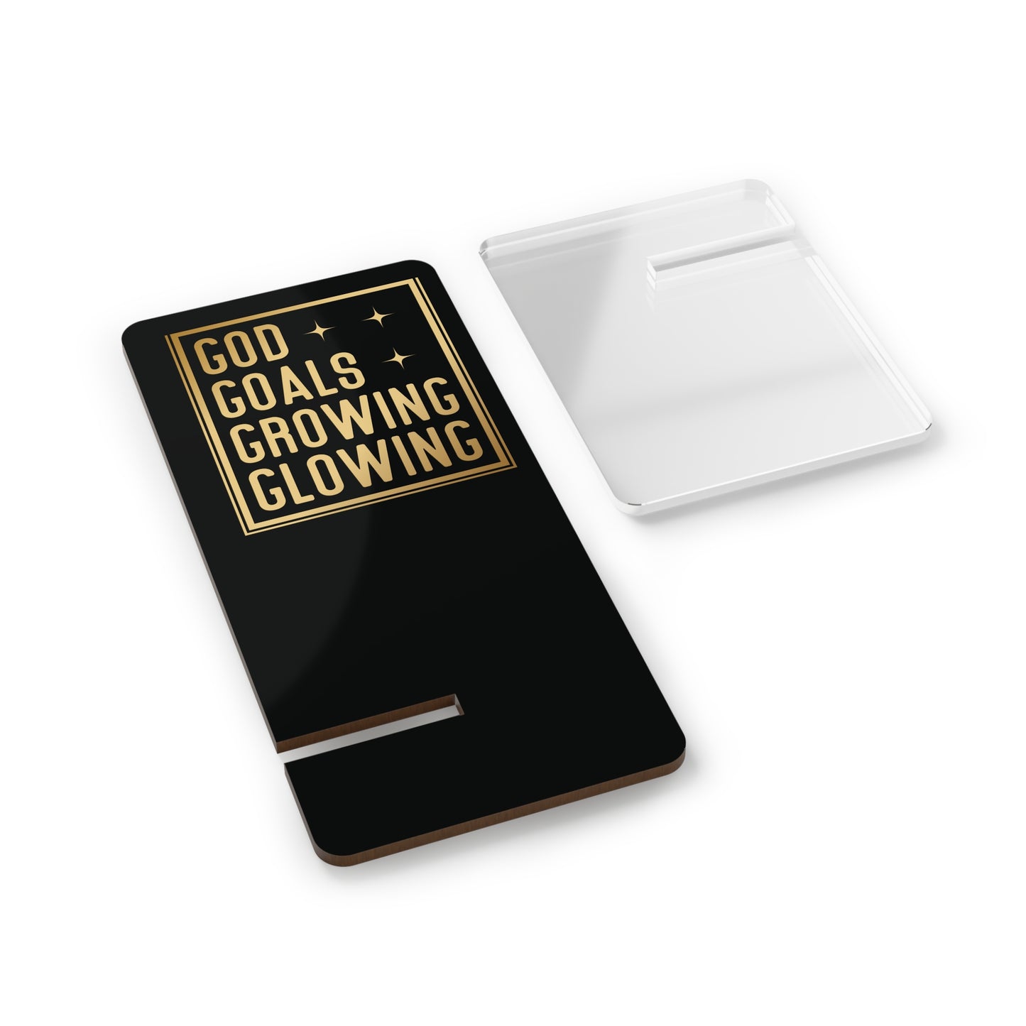 God, Goals, Growing, Glowing | Mobile Display Stand | Black
