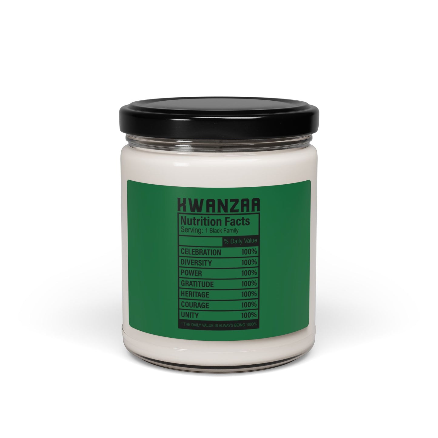 Kwanza Nutritional Facts | Candle |(Green Label)| 9 Oz