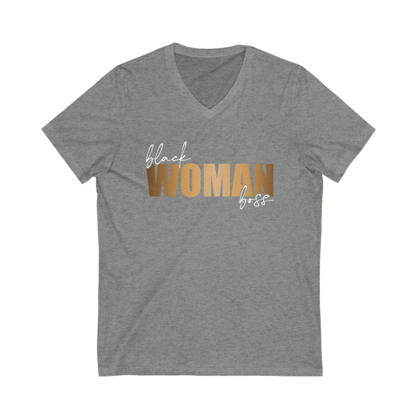 Black Woman Boss| Short Sleeve V-Neck Tee (Unisex)