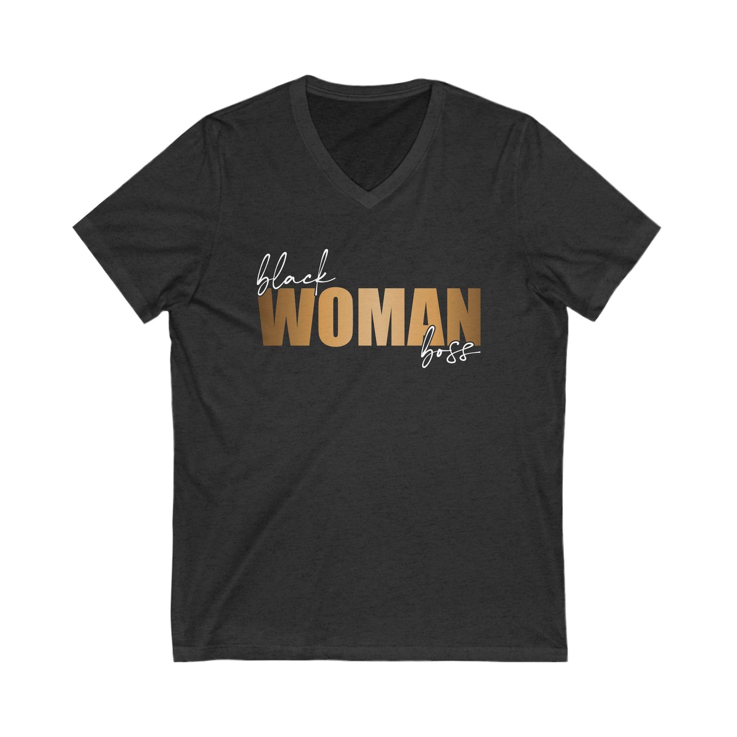 Black Woman Boss| Short Sleeve V-Neck Tee (Unisex)