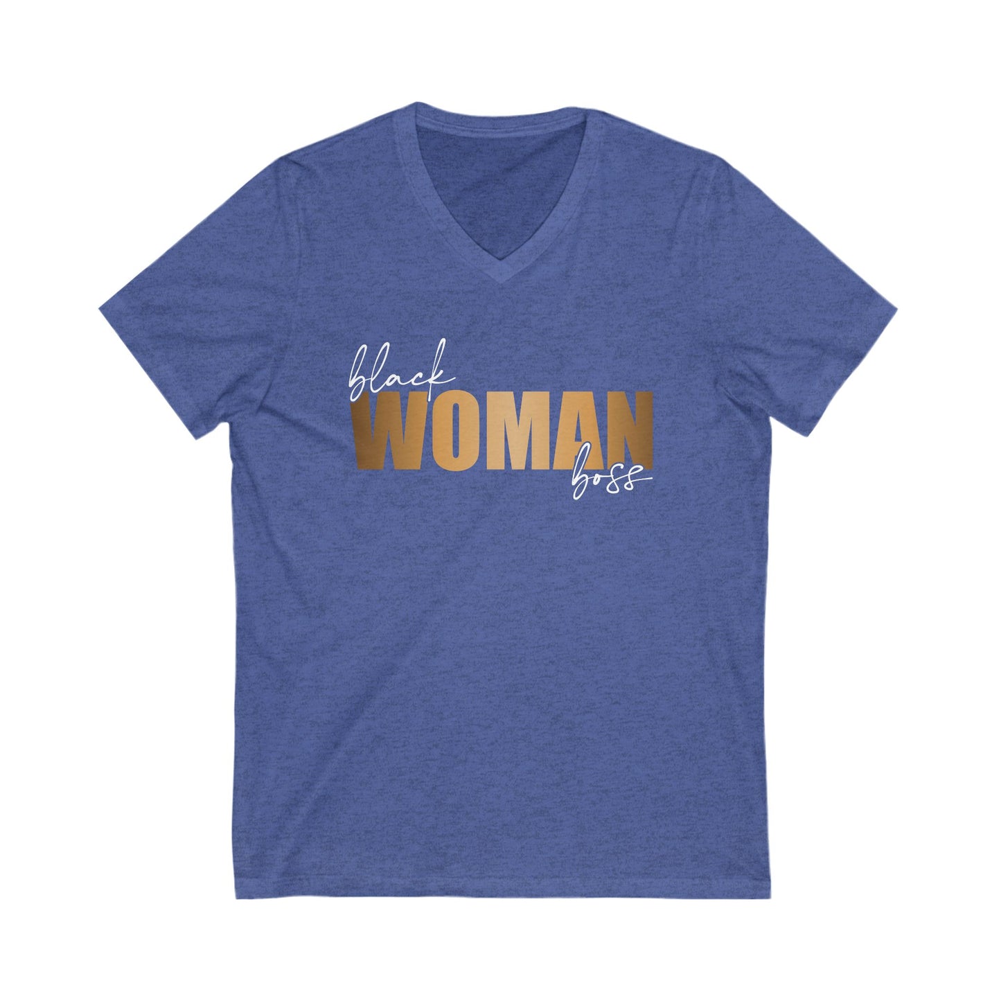 Black Woman Boss| Short Sleeve V-Neck Tee (Unisex)