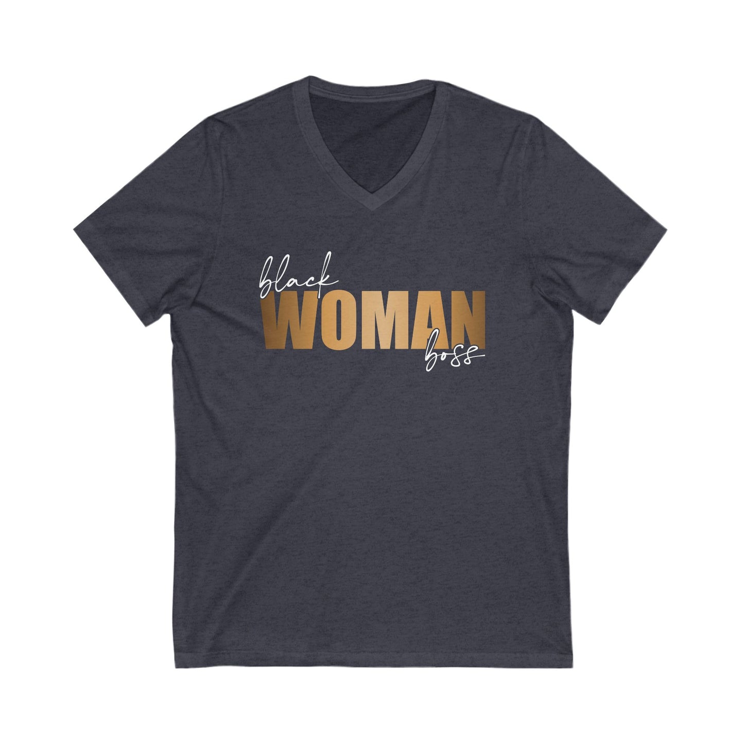 Black Woman Boss| Short Sleeve V-Neck Tee (Unisex)