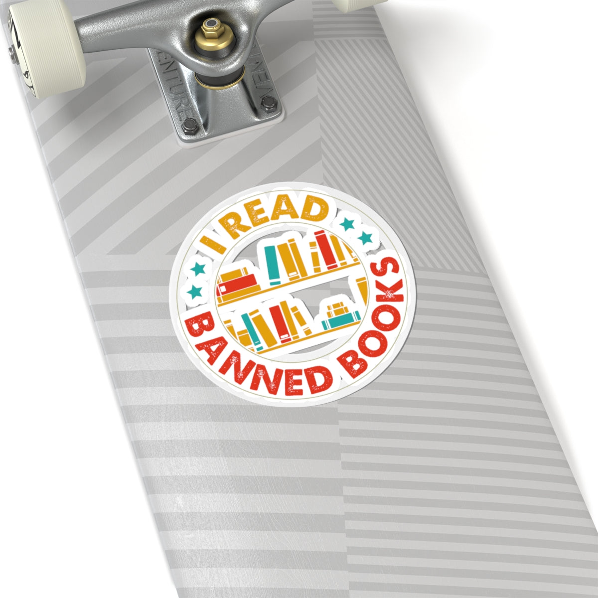 I Read Banned Books | Circle| Kriss-Cut Stickers | Multicolor