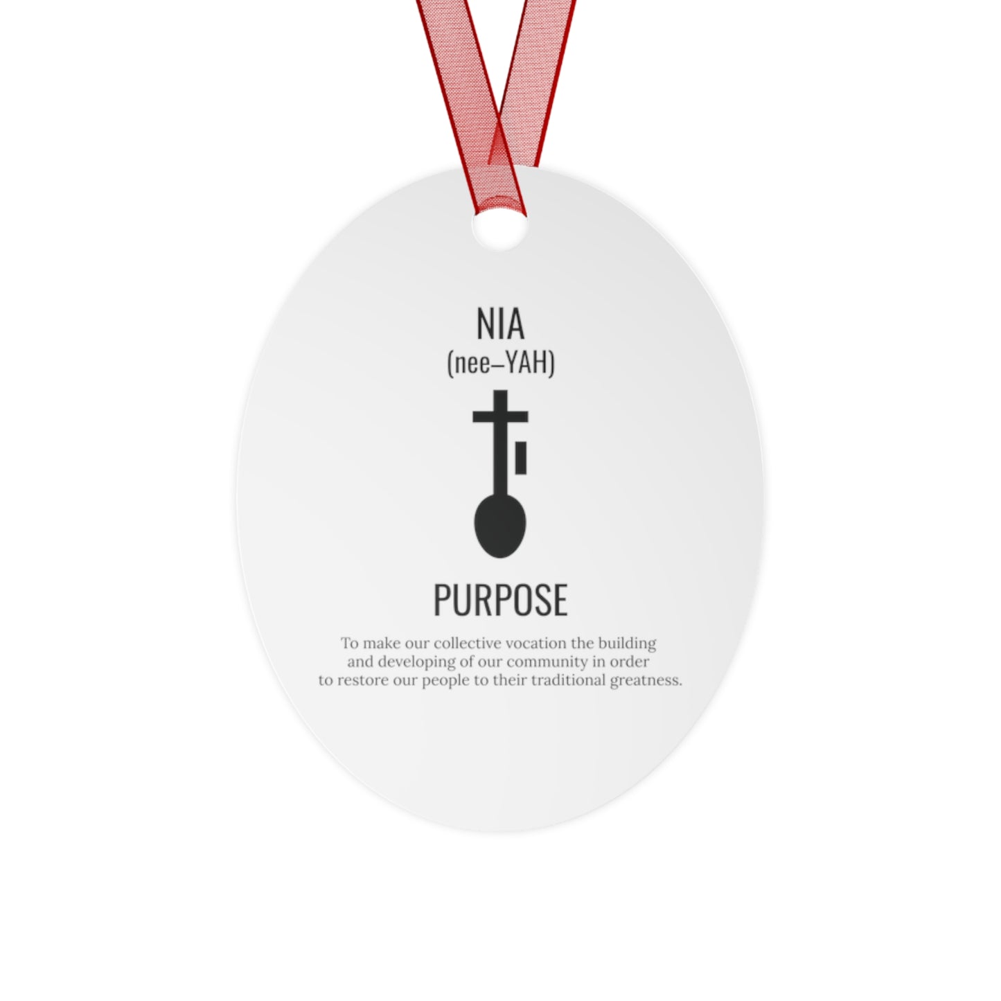 Nia (Day 5) | Purpose | Bell, Tree, Round or Oval Ornament |Metal|