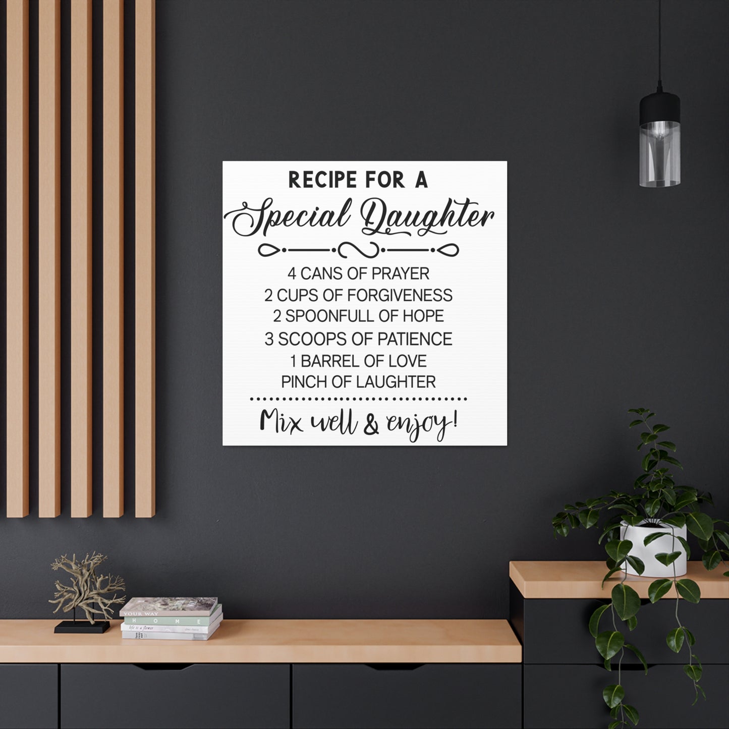 Special Daughter Recipe | Canvas Gallery Wrap | White Background