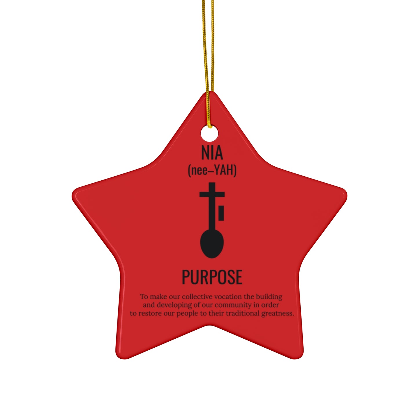 Nia (Day 5) | Purpose | Circle or Star Ornament | (Red) |