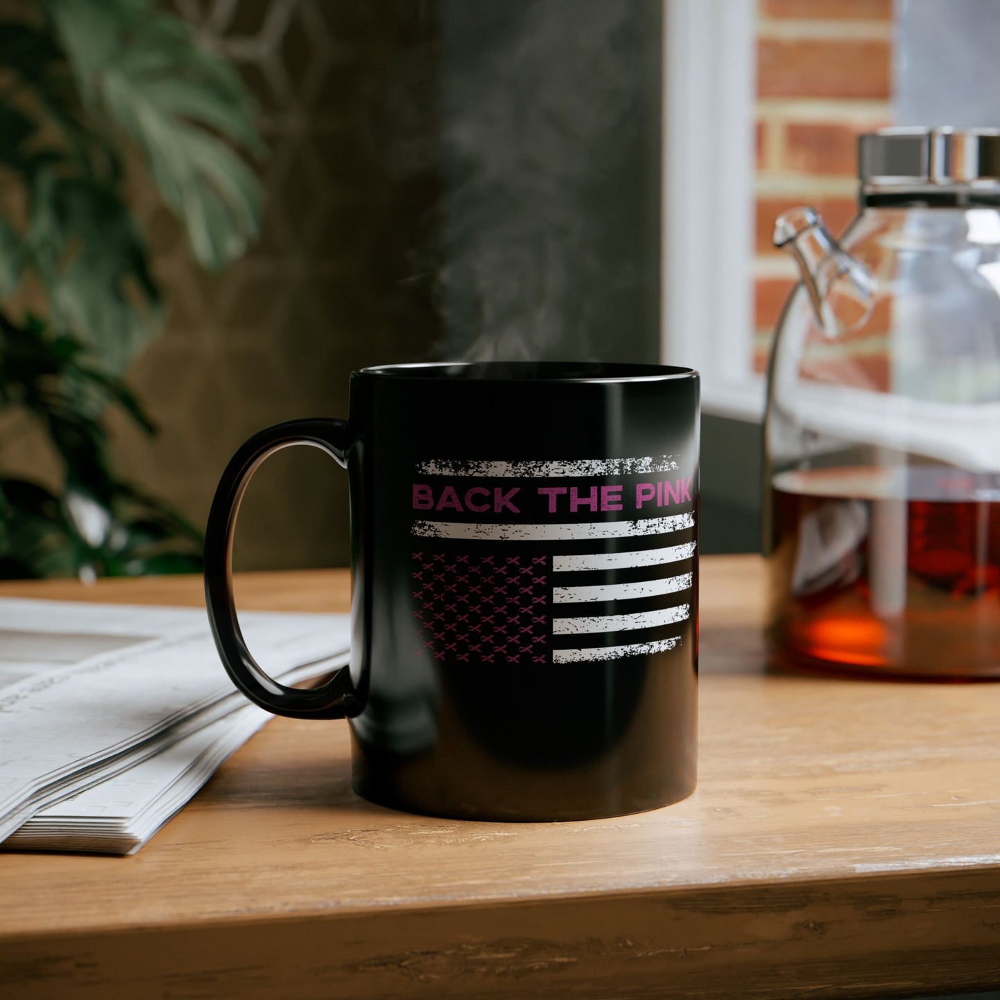 Back The Pink Flag (Black Version) | Coffee & Tea Mug | 2-Sided Print| 11 Oz