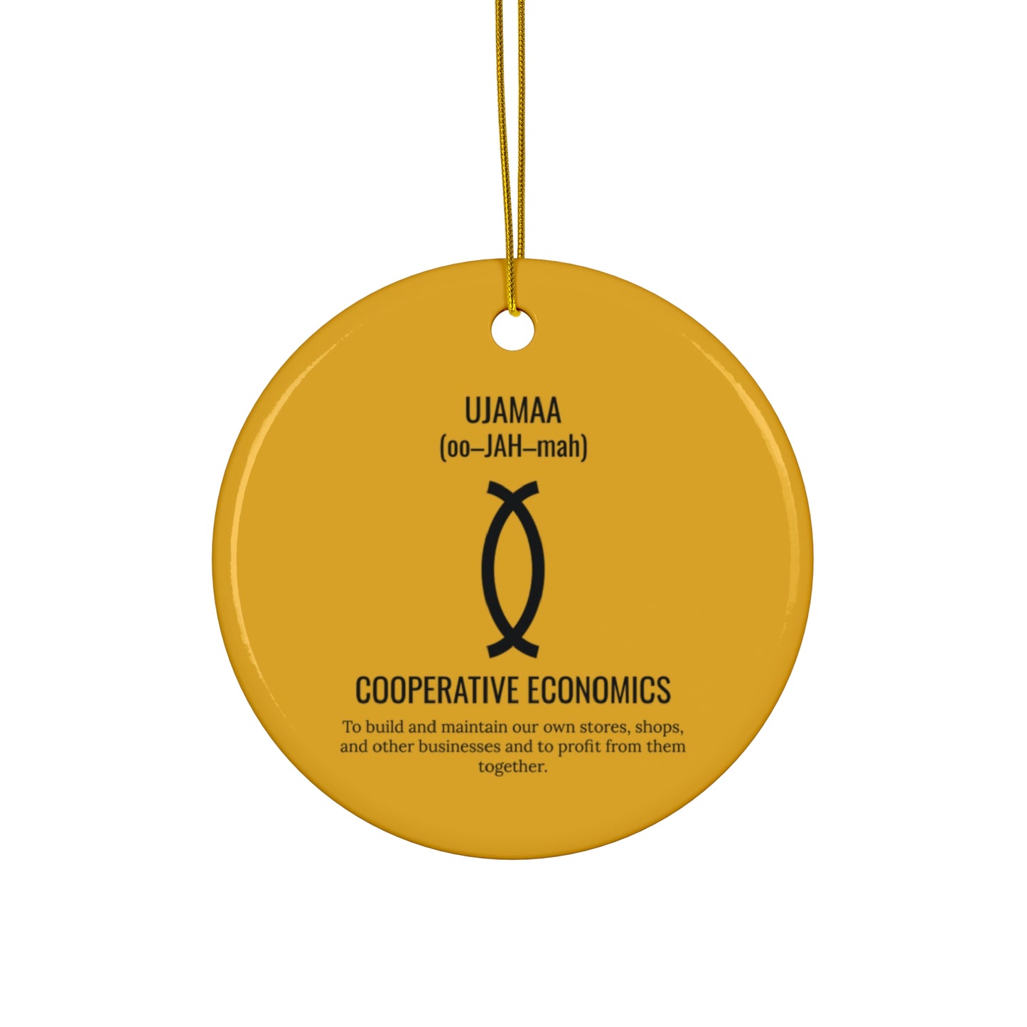 Ujamaa (Day 4) |Cooperative Economics | Circle or Star Ornament | Yellow