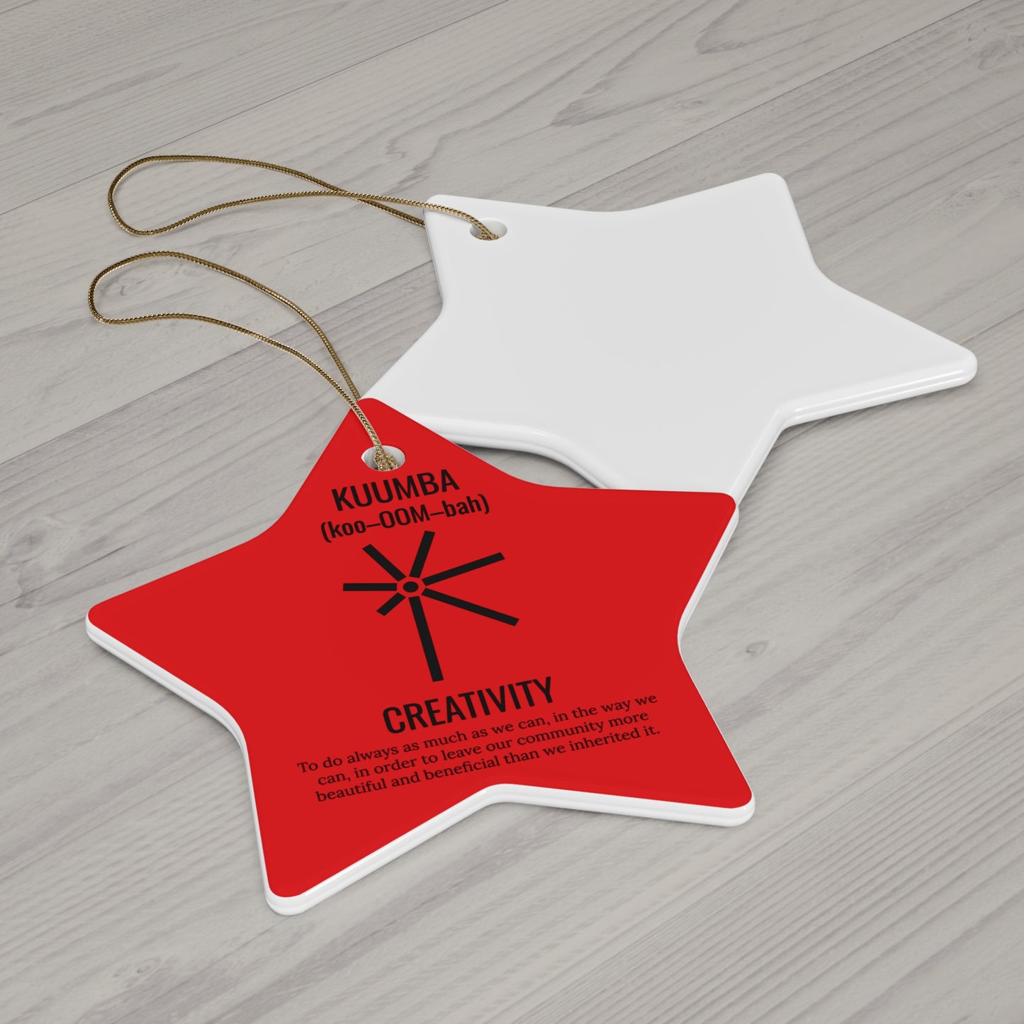 Kuumba (Day 6) | Creativity | Circle or Star Ornament | (Red) |